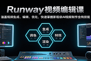 Runway视频编辑课,涵盖视频生成、编辑、优化,快速掌握影视级AI视频制作全栈技能