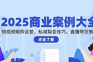 2025商业案例大全,短视频矩阵运营,私域裂变技巧,直播带货策略