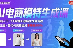 AI模特进阶课程,0基础高效生成逼真电商模特图