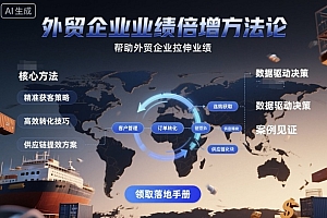 外贸企业业绩倍增方法论,帮助外贸企业拉伸业绩