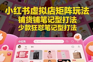 小红书虚拟店矩阵玩法,铺货铺笔记型打法,少款狂怼笔记型打法(更新)