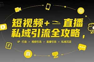 短视频+直播私域引流全攻略,IP打造 +视频引流 +直播引流 +私域沉淀