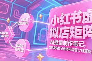 (15302期)小红书虚拟店矩阵,AI批量制作笔记,自动发货加半自动化运营(7月更新)