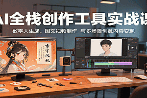AI全栈创作工具实战课:数字人生成、图文视频制作与多场景创意内容变现
