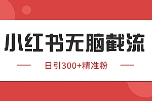 小红书截流同行客源,独家野路子获客玩法 日引200+暴力获客