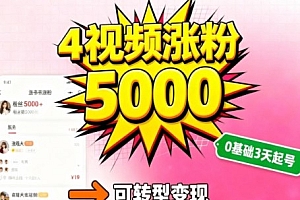 小红书暴力起号方法,四个视频涨粉5000,起号后可转型,操作简单,对小白友好