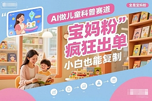 AI做儿童科普赛道,全是宝妈粉,橱窗疯狂出单,小白也能复制