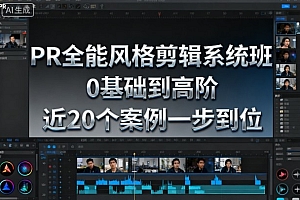 PR全能风格剪辑系统班,0基础到高阶,近20个案例一步到位