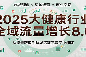 2025大健康行业全域流量增长8.0,从流量获取到私域沉淀完整商业闭环