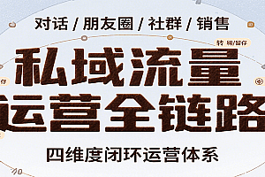 私域流量运营全链路,开场对话设计、朋友圈运营、社群管理、一对一销售SOP