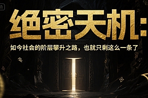 付费文章:绝密天机:如今社会的阶层攀升之路,也就只剩这么一条了