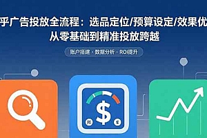 (15774期)知乎广告投放全流程:选品定位/预算设定/效果优化 从零基础到精准投放跨越