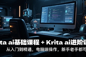 krita ai基础课程+Krita ai进阶课程,从入门到精通,电脑端操作,新手老手都可以学