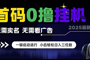 首码0撸挂G项目,无需实名无需看广告 一键启动运行,小白轻松日入三位数【揭秘】