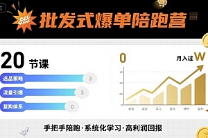 批发式爆单陪跑营,20节课带你实现批发式爆单,带你经松月入过W
