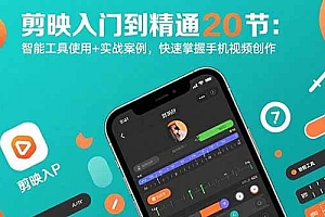 (15717期)剪映入门到精通20节:智能工具使用+实战案例,快速掌握手机视频创作