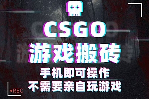 CSGO游戏挂机捡漏,单日扫货500+,年底小高峰上车可吃肉,手机即可操作兼职副业