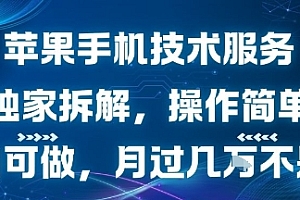苹果手机技术服务,独家拆解,操作简单,小白可做,月过1W不是梦