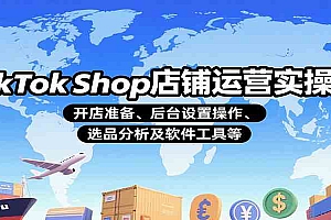 TikTok Shop店铺运营实操课:开店准备、后台设置操作、选品分析及软件工具等
