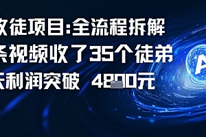 AI收徒项目全流程拆解一条视频收了三十几个徒弟,当天利润突破1k