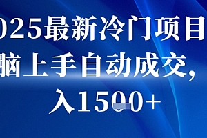 2025最新冷门项目,无脑上手自动成交,日入多张