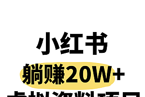 小红书操作虚拟资料,搬运工模式躺挣20W+,互联网的低成本路子!