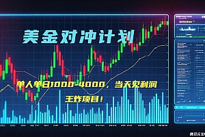 (15333期)2025年最暴力项目“美金先登计划”最新最强对冲战法,每日实际收益1K-4K