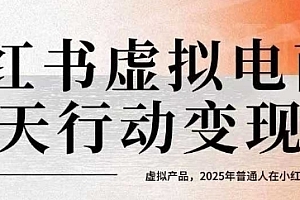 小红书虚拟电商14天变现训练营,虚拟产品,2025年普通人在小红书最后的搞钱机会