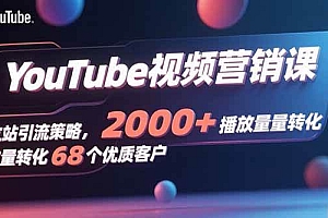 (15740期)YouTube视频营销课,独立站引流策略,2000+播放量转化68个优质客户