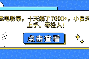 (16373期)靠卖电影票,十天搞了7000+,小白无门槛上手,零投入!
