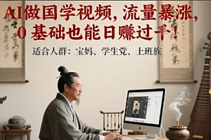 AI做国学视频,流量暴涨 ,0 基础也能日入多张
