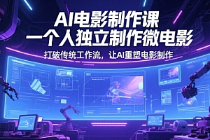 AI电影制作课,一个人独立制作微电影,打破传统工作流,让AI重塑电影制作