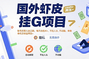 国外虾皮挂G项目:账号扔那儿自己刷,每天白捡米+,不拉人头、不动脑,单机日收益两张+【揭秘】