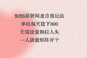 (15831期)2025最新网盘自撸玩法,单机每天稳下3张,无需流量和拉人头,一个人就…