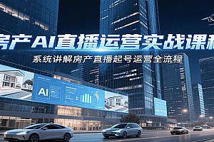 房产AI直播运营实战课程,系统讲解房产直播起号运营全流程