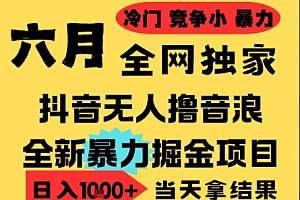 25年6月高爆抖音无人直播最新撸音浪掘金项目,小白可做,无脑日入1k+,门槛低可批量矩阵【揭秘】