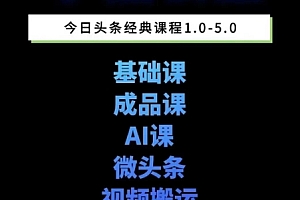 头条图文课1-5期教你头条图文写作、微头条、视频搬运变现,适合新手快速起号玩法