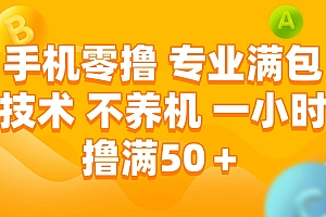 (15059期)手机零撸 专业满包技术 不养机 一小时撸满50+