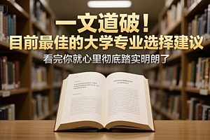 付费文章:一文道破!目前最佳的大学专业选择建议,看完你就心里彻底踏实明朗了