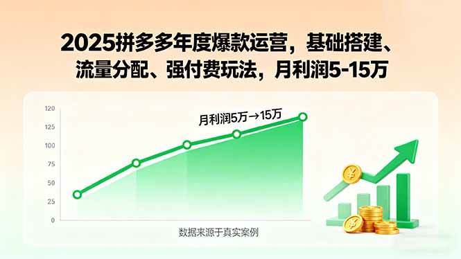 （15973期）2025拼多多年度爆款运营，基础搭建、流量分配、强付费玩法，月利润5-15万