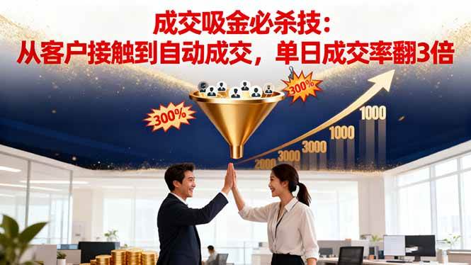 (16432期)吸金成交营销必杀技:从客户接触到自动成交,单日成交率翻3倍