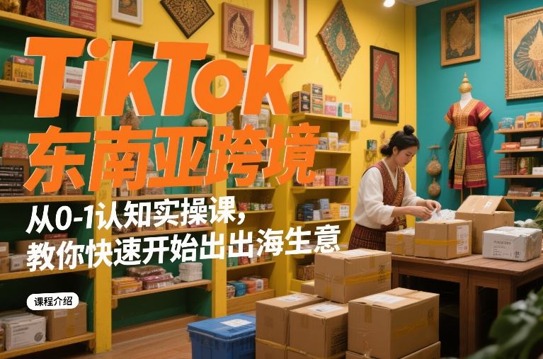 TikTok东南亚跨境从0-1认知实操课，教你快速开始出海生意