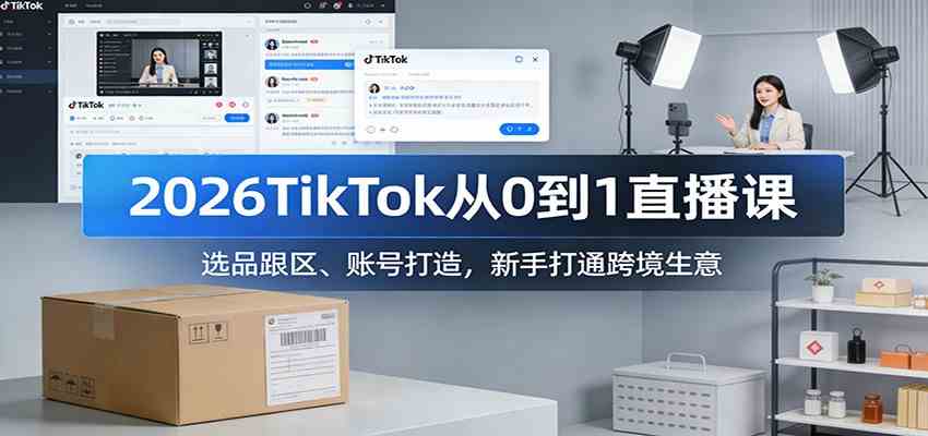 2026TikTok从0到1直播课:选品跟区、账号打造,新手打通跨境生意 2026TikTok从0到1直播课:选品跟区、账号打造,新手打通跨境生意