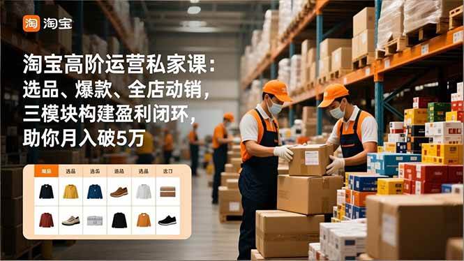 （16934期）淘宝高阶运营私家课：选品、爆款、全店动销，三模块构建盈利闭环，助你月入破5万（更新12月）