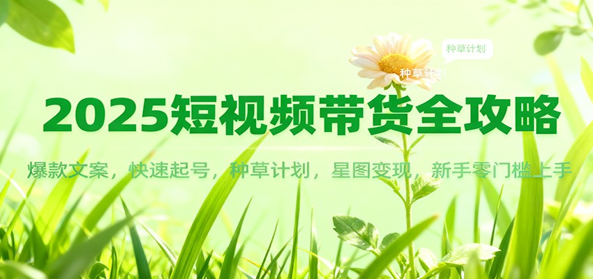 2025短视频带货全攻略:爆款文案,快速起号,种草计划,星图变现,新手零门槛上手 2025短视频带货全攻略:爆款文案,快速起号,种草计划,星图变现,新手零门槛上手