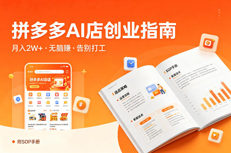 开一家拼多多AI店,月入2W+,无脑賺,告别打工,附SOP手册