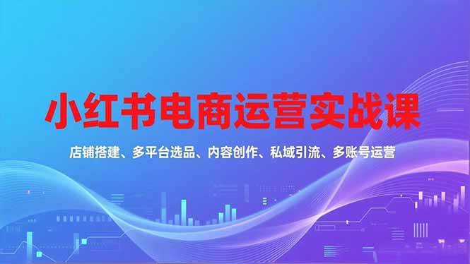 (16695期)小红书电商运营实战课,店铺搭建、多平台选品、内容创作、私域引流、多账号运营等玩法 (16695期)小红书电商运营实战课,店铺搭建、多平台选品、内容创作、私域引流、多账号运营等玩法
