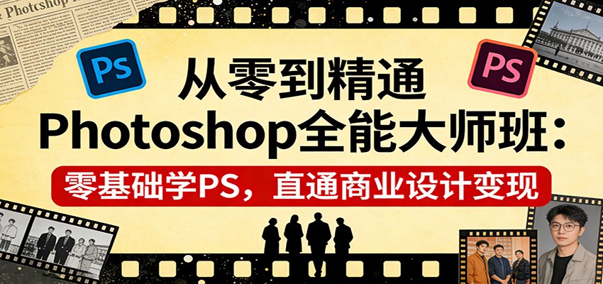 从零到精通Photoshop全能大师班:零基础学PS,直通商业设计变现 从零到精通Photoshop全能大师班:零基础学PS,直通商业设计变现